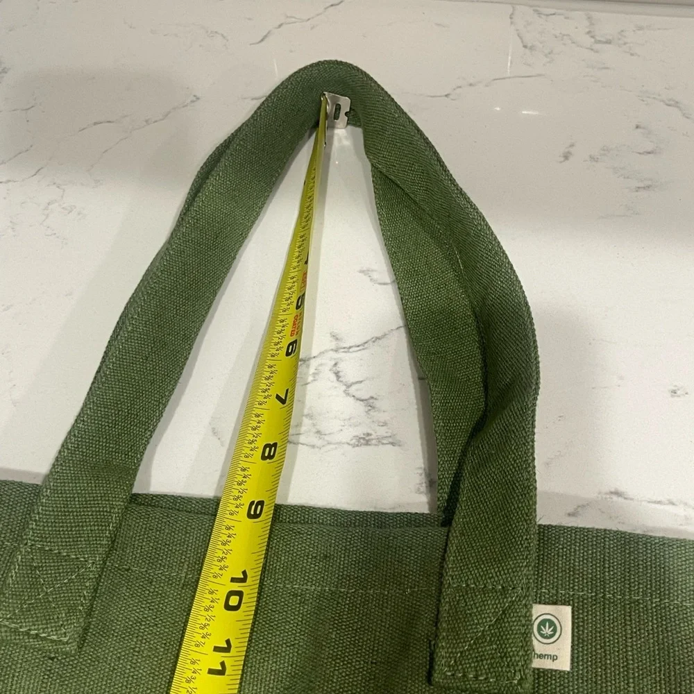 Dharma love bear (block print) Tahoe hemp tote - Picture 5 of 6